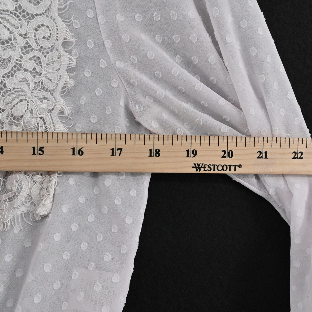 Storia Womens Lace Peasant Top Size S Romantic Ethereal Delicate Boho‎ LAVENDER - Picture 3 of 12